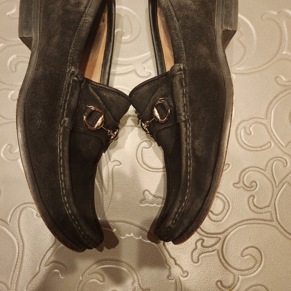 Black Gucci Women's Suede Loafers Size 7.5 B - Picture 5 of 8